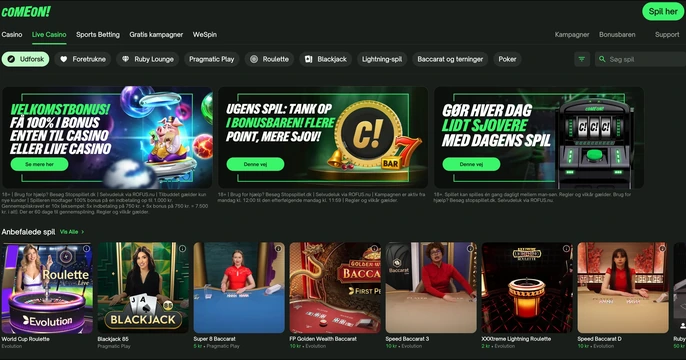 ComeOn Casino Login